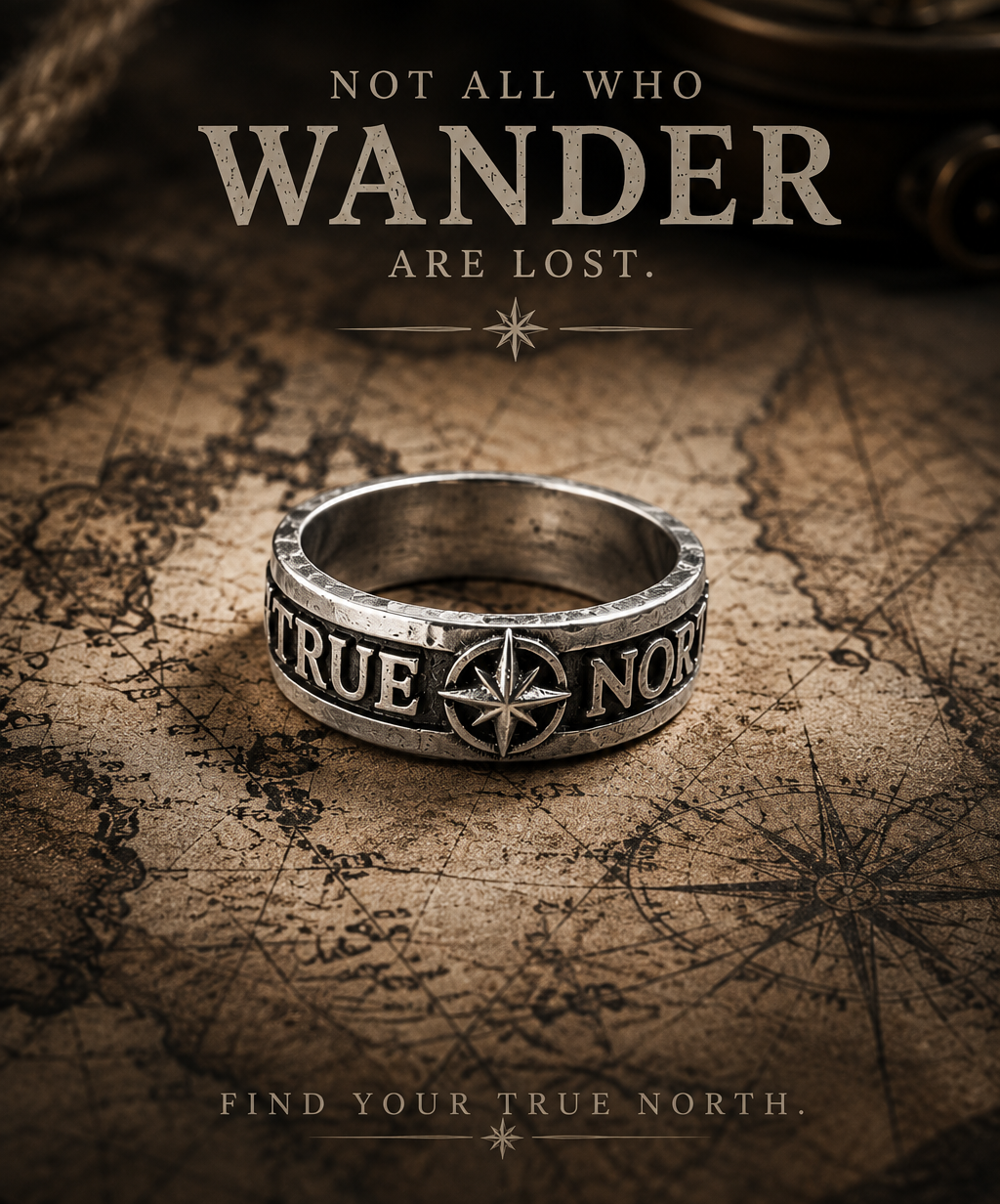 Anello Uomo True North con Rosa dei Venti