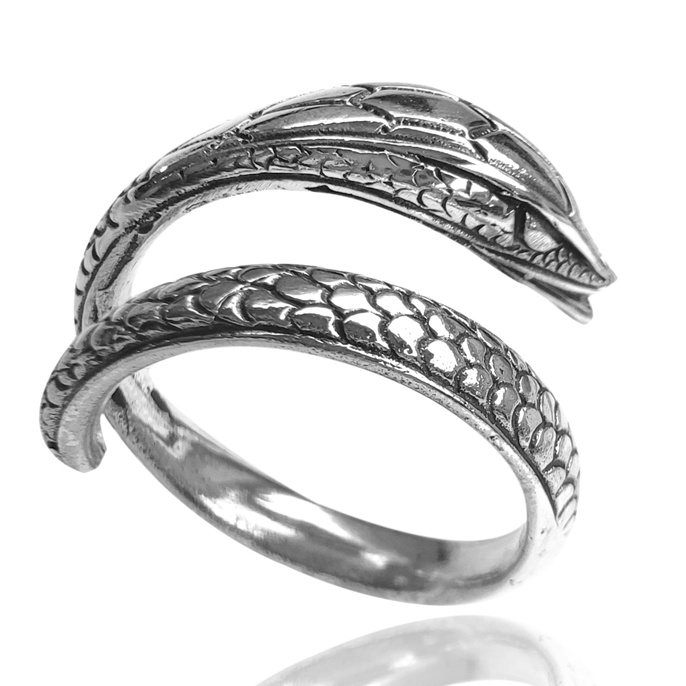 ChainsHouse Anello Uomo Cobra 3D In Acciaio Inox 316L – Anello Serpente Tridimensionale Vintage, Stile Punk Rock Hip Hop, Regolabile Misura IT 14-32, Con Incisione Personalizzata
