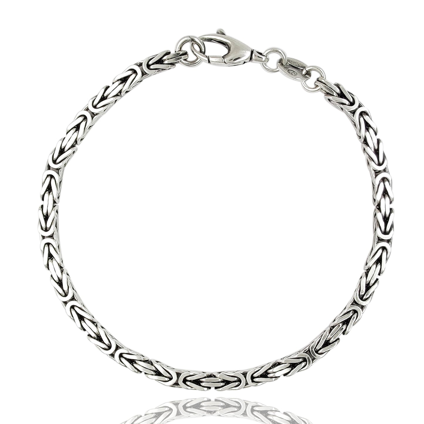 Collana con catena bizantina in argento sterling fatta a mano Collana con catena bizantina in argento sterling fatta a mano