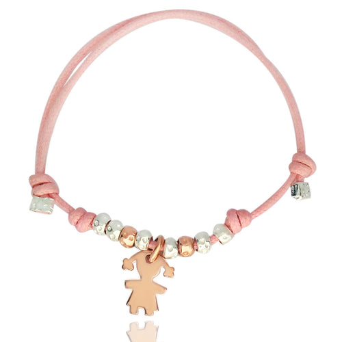  bambina bimba nascita mamma cordino rosa ciondolo rosato pendente vendita gioielli argento online