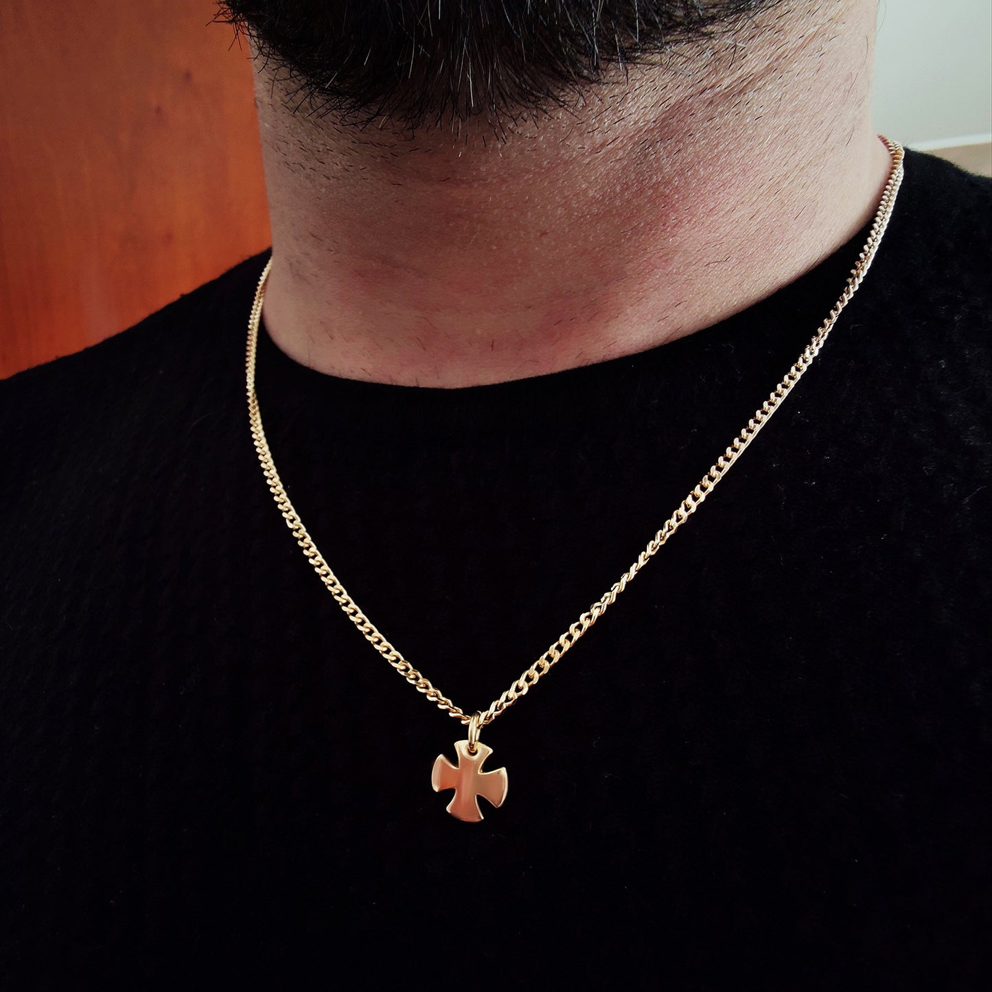 collana collanina catenina grumetta CUBANA argento vero 925 placcato oro 18kt croce crocifisso stile rapper trapper hip hop classico elegante vendita online gioielli artigianali