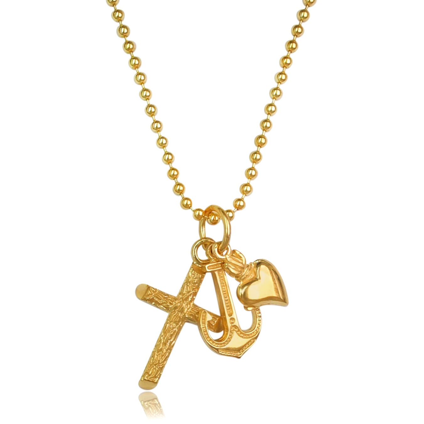 Collana Fede Speranza E Carità In Argento 925 Dorato – Catenina Veneziana 45 Cm, Gioiello Religioso Made In Italy Per Uomo E Donna