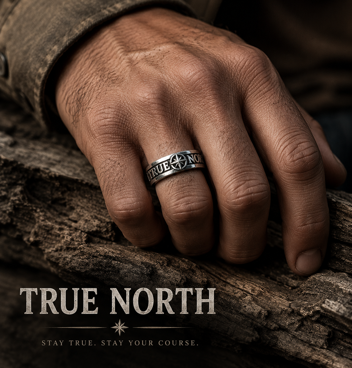 Anello Uomo True North con Rosa dei Venti