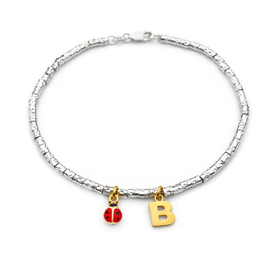 bracciale-argento-925-coccinella-lettera-iniziale-portafortuna