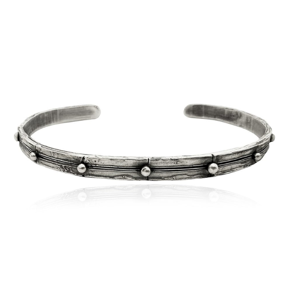 Bracciale rigido a schiava uomo in argento 925 lavorato a mano, fascia larga 5 mm con spessore 2 mm, gioiello artigianale con certificato di autenticità