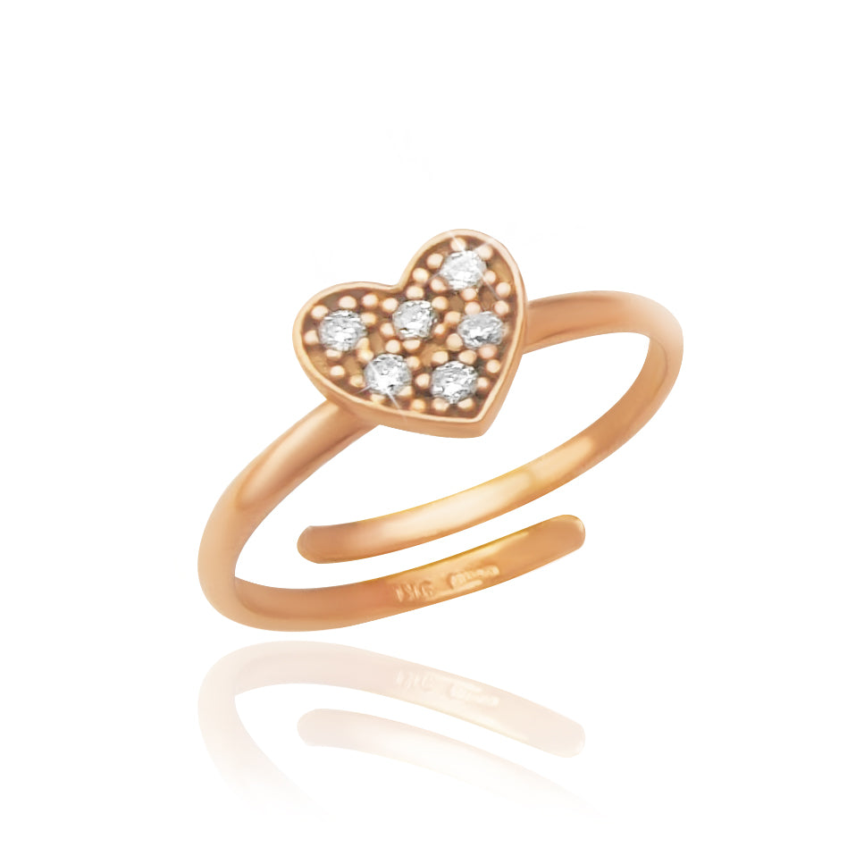 regalo copleanno comunione bambina gioiello in oro rosa diamantini cuoricino