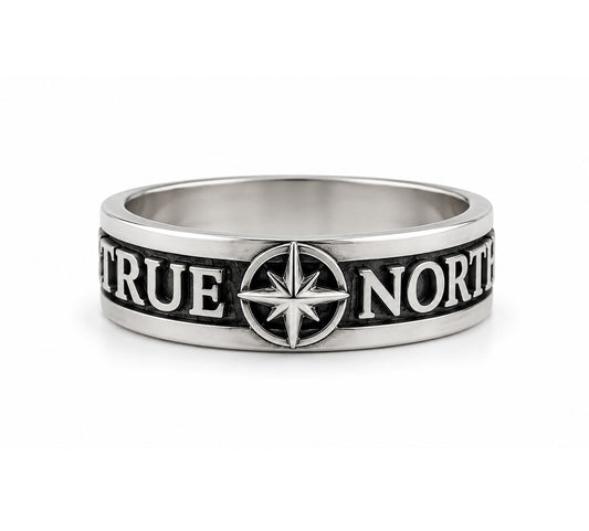 Anello Uomo True North con Rosa dei Venti