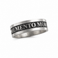 Anello Memento Mori da uomo in argento 925 artigianale con finitura brunita