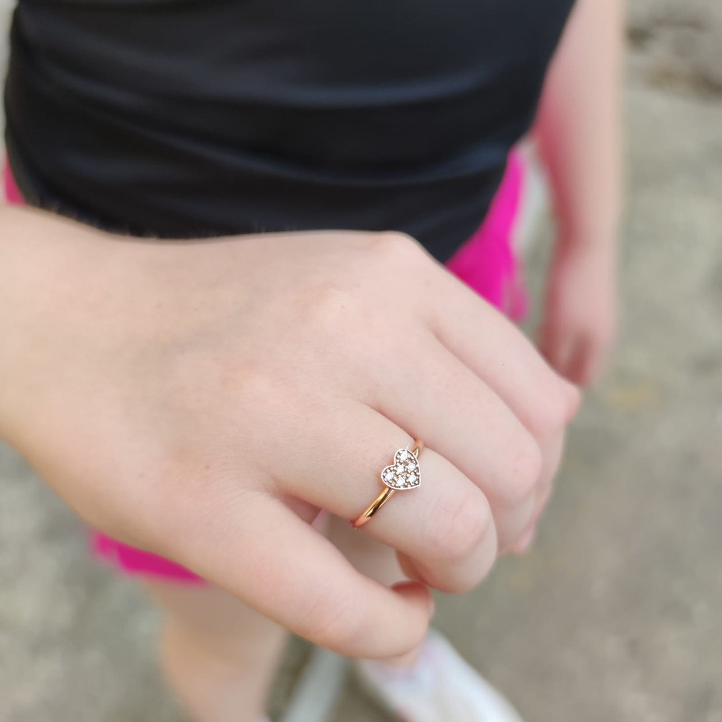 Anello cuore brillantini