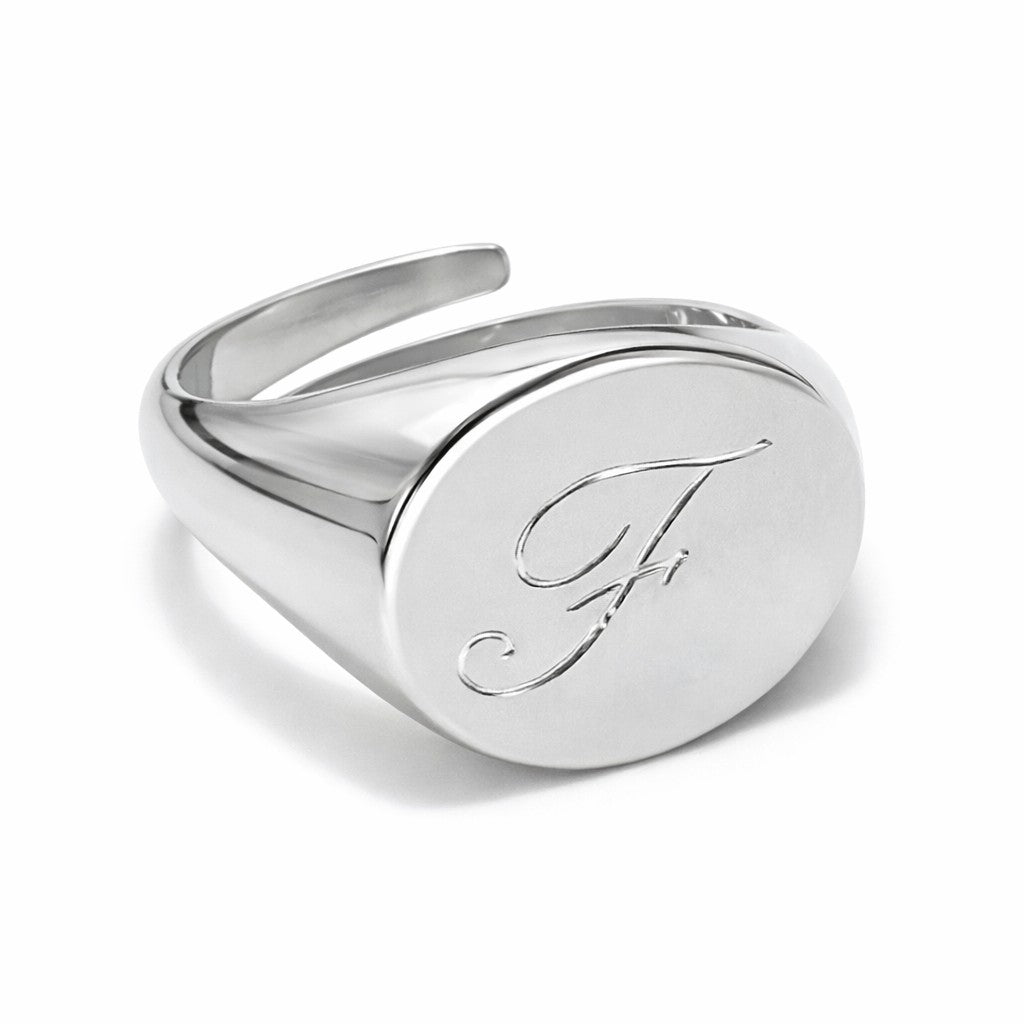 anello misura regolabile da mignolo donna con n argento 925 rodiato con incisione persoalizzata lettera nome