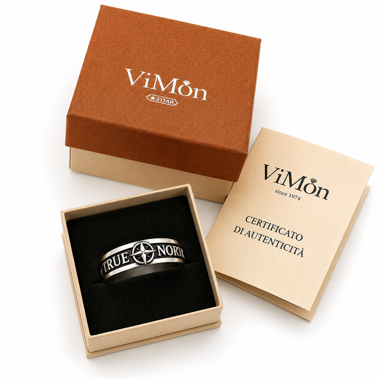 Anello Uomo True North con Rosa dei Venti