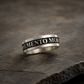 Anello Memento Mori da uomo in argento 925 su pietra nera, gioiello artigianale Made in Italy