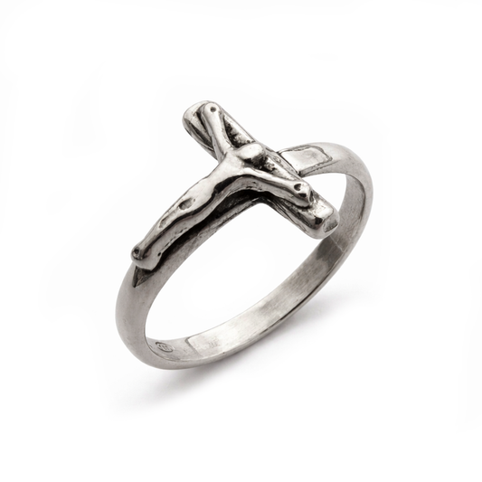 Anello Croce Uomo Argento 925 – Anello Mignolo Minimal Fatto a Mano