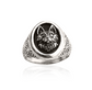 anello uomo argento chevalier sigillo ovale testa di lupo