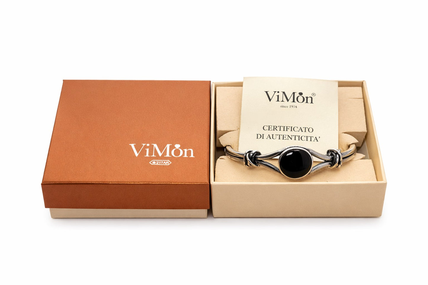 BRACCIALE UOMO PIETRA NERA TONDA
