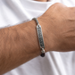 Bracciale Uomo Personalizzato in Argento 925 e Cuoio