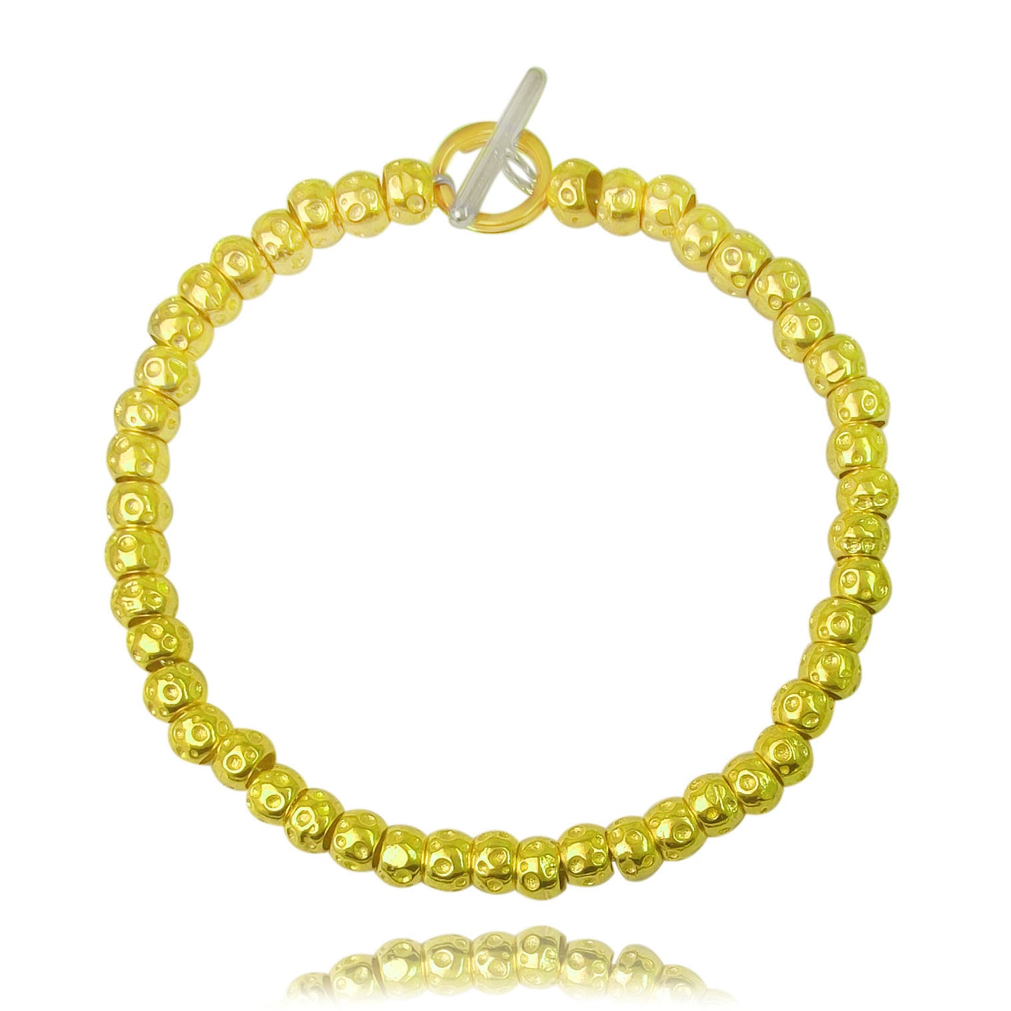 Bracciale granelli in argento con placcatura oro giallo