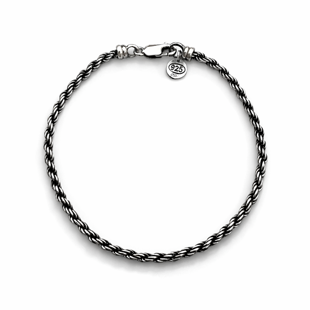 Bracciale Uomo Argento 925 Corda 3 mm