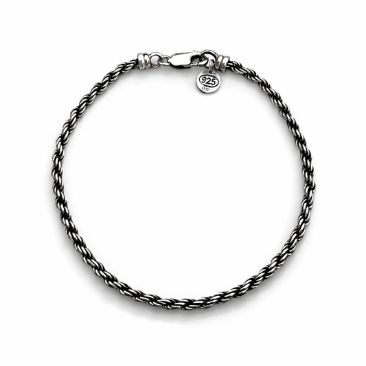 Bracciale Uomo Argento 925 Corda 3 mm