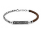 Bracciale Uomo Personalizzato in Argento 925 e Cuoio
