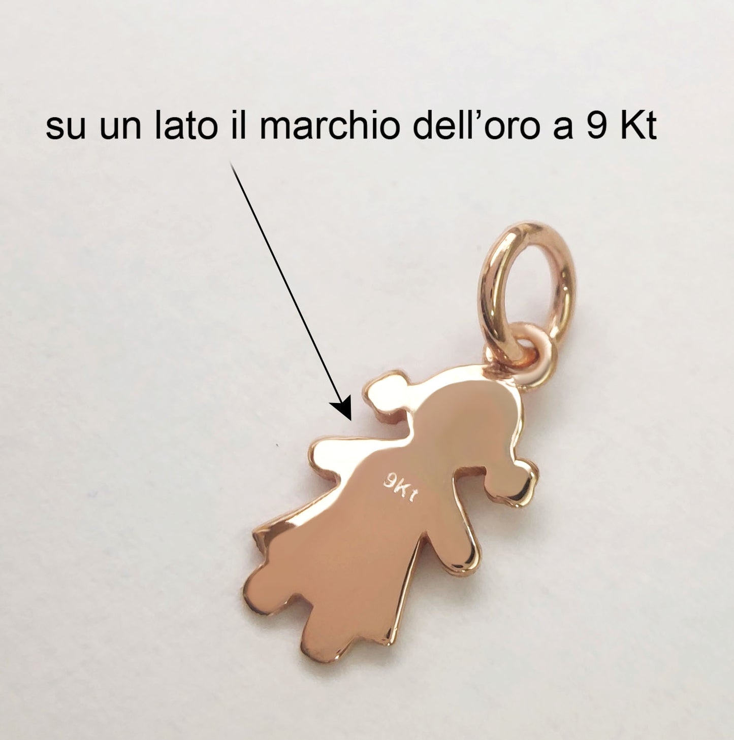 ciondolo bambina femminuccia in oro rosa 9 kt prezzo basso regalo mamma nascita