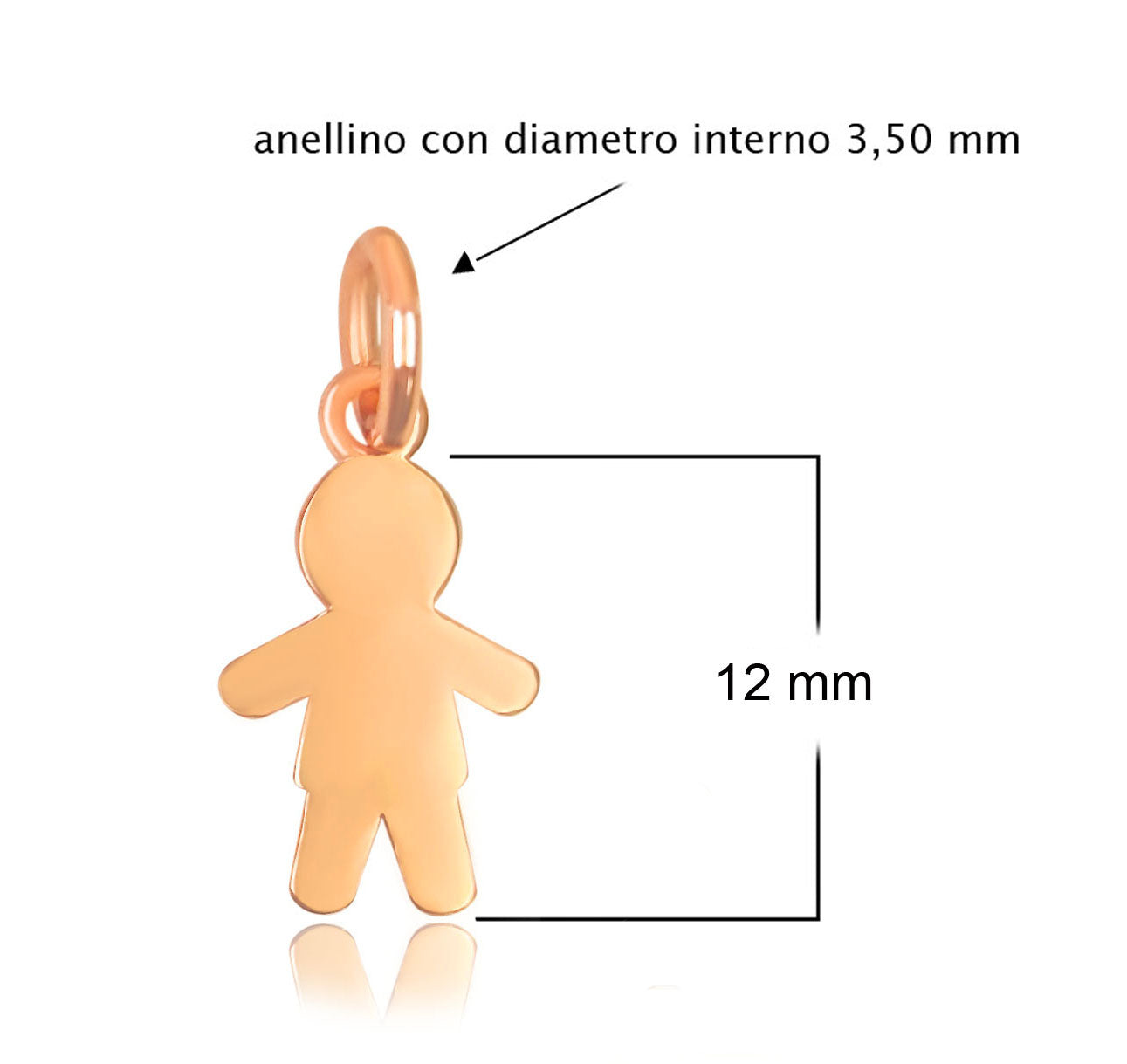 Ciondolo Bambino in ORO rosa 9Kt