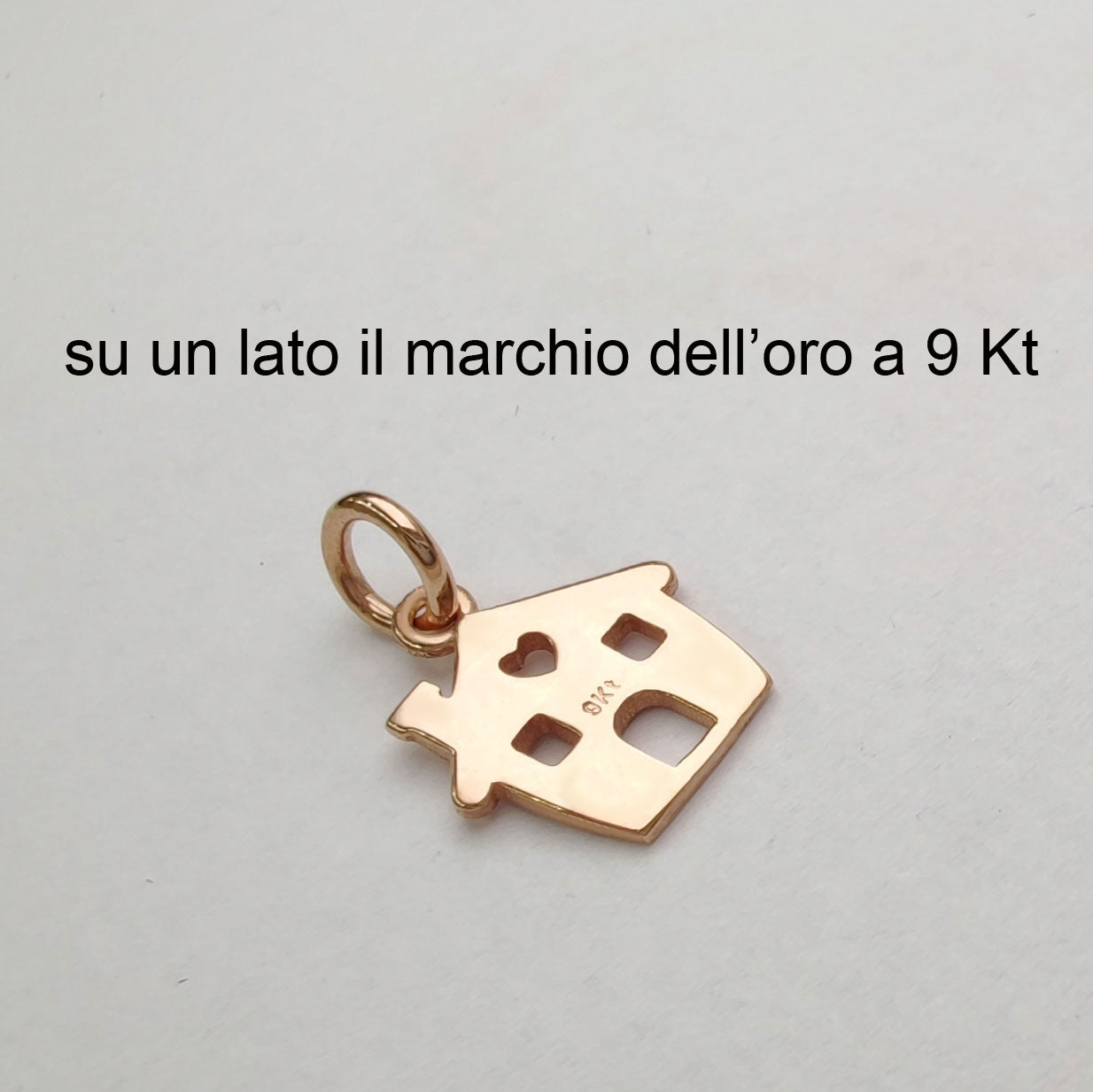 pendente in oro rosa con marchio 9kt simil pandora prezzo vantaggioso