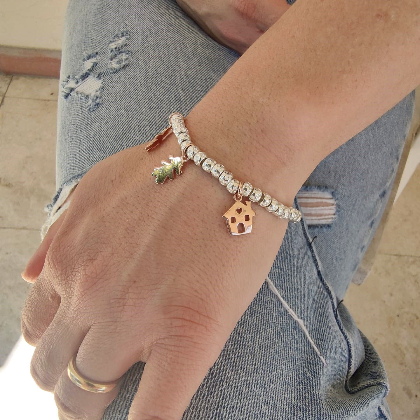 Ciondolo Casetta in ORO rosa 9Kt