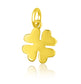 Ciondolo charm quadrifoglio portafortuna argento 925 placcato oro giallo