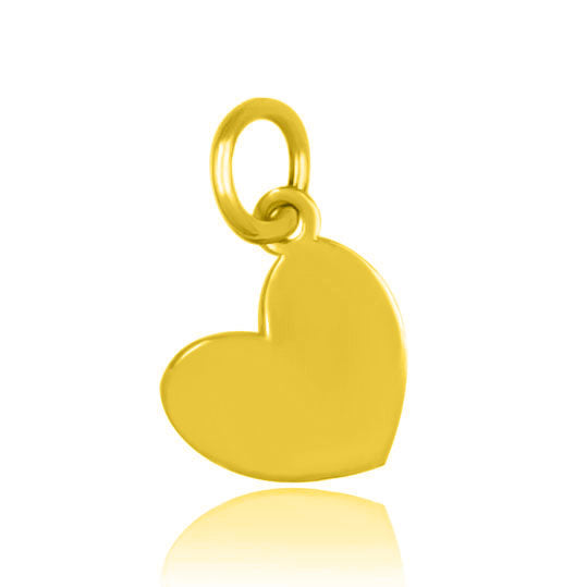 Charm Cuore in Argento 925 Placcato Oro Giallo
