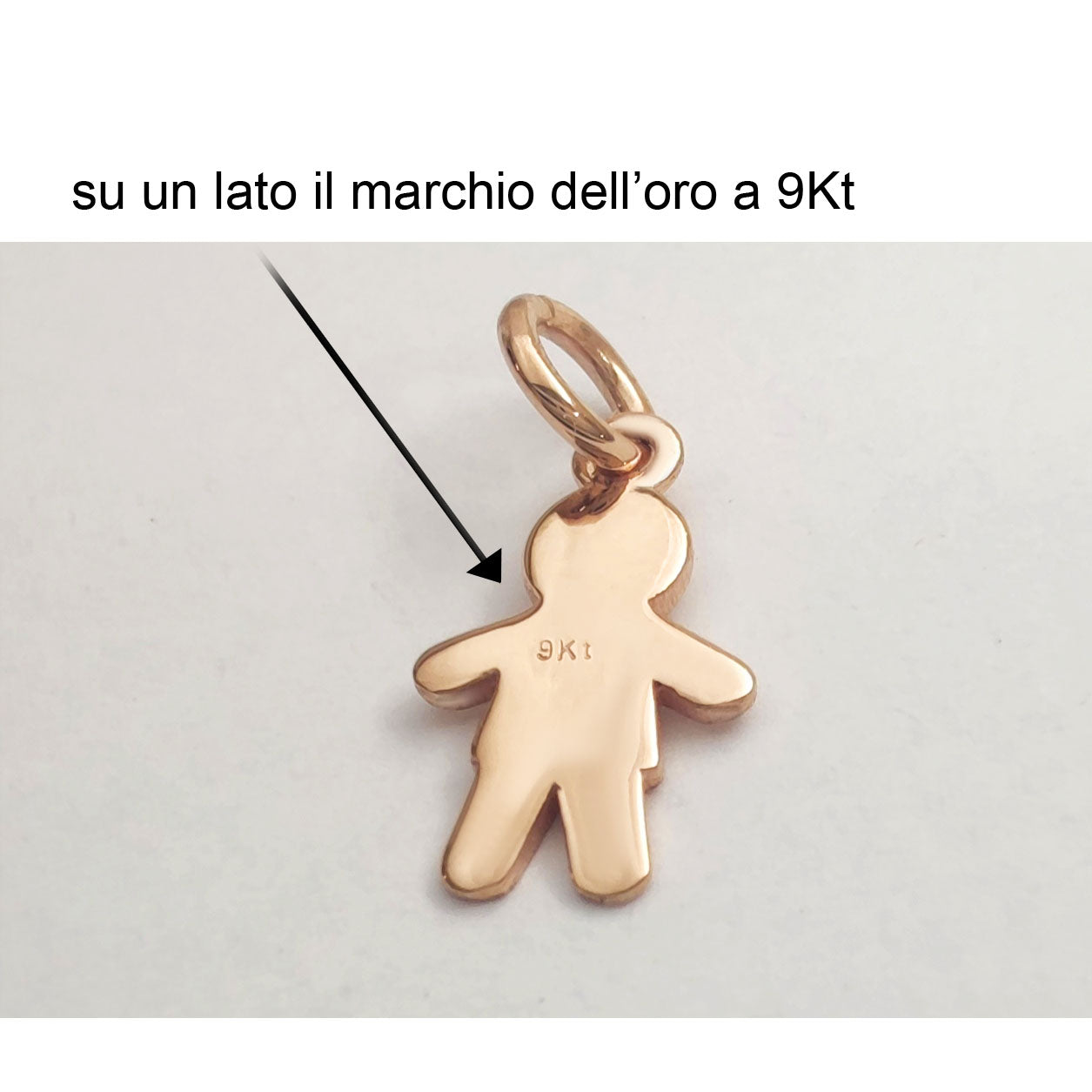 Ciondolo Bambino in ORO rosa 9Kt