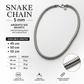 collana snake 5 mm argento 925 brunito lunghezze 45 50 55 cm specifiche prodotto