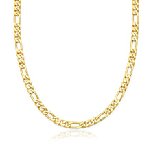Carica l&#39;immagine nel visualizzatore di Gallery, Collana uomo in argento 925 placcato oro, catena grumetta alternata 3+1, larghezza 5mm, confezione con scatola Vimon e certificato di autenticità
