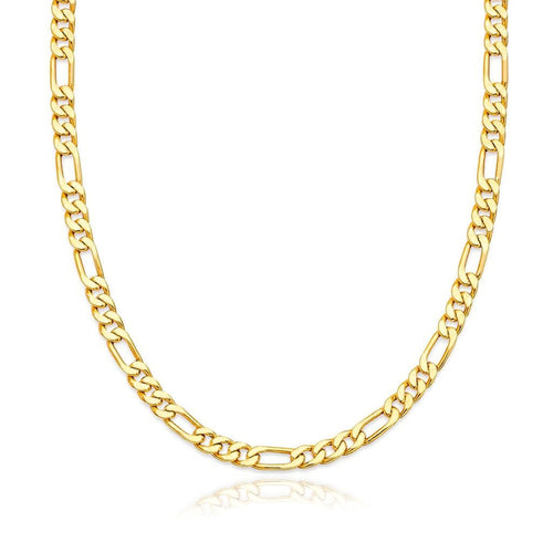 Collana uomo in argento 925 placcato oro, catena grumetta alternata 3+1, larghezza 5mm, confezione con scatola Vimon e certificato di autenticità