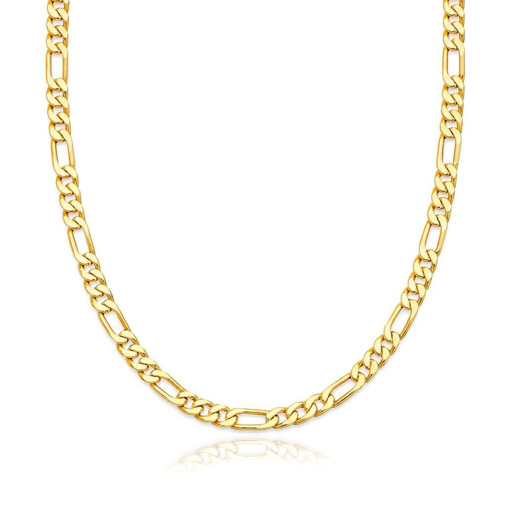 Collana uomo in argento 925 placcato oro, catena grumetta alternata 3+1, larghezza 5mm, confezione con scatola Vimon e certificato di autenticità