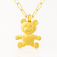 collana girocollo in argento 925 con ciondolo pendente nuovo orsetto imitazione simil pomellato dodo