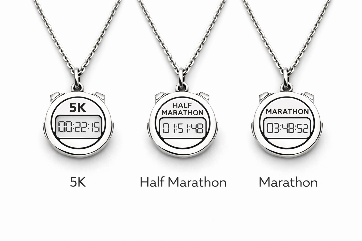 Esempi incisione collana sportiva 5K Half Marathon Marathon argento 925 regalo atleta