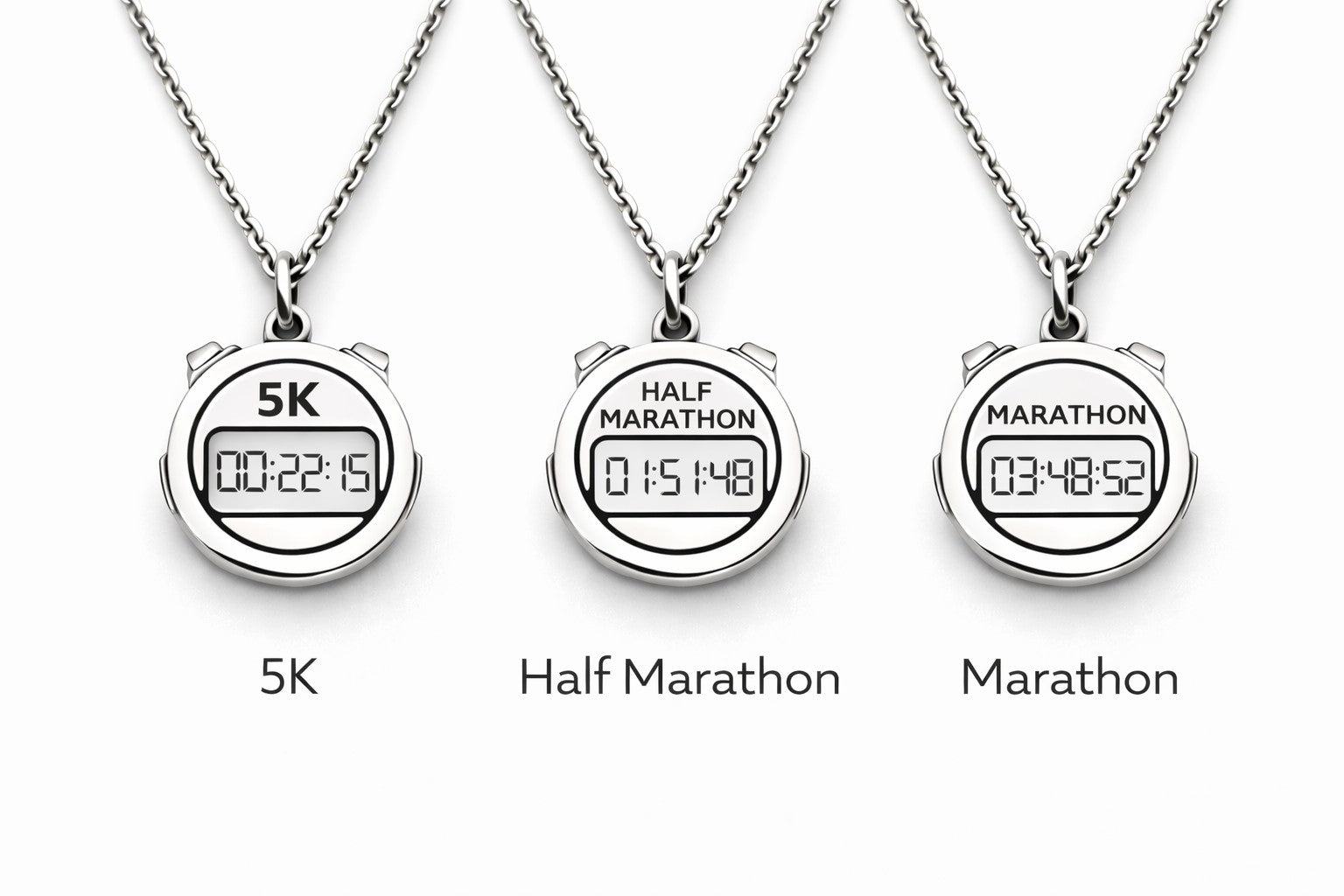 Esempi incisione collana sportiva 5K Half Marathon Marathon argento 925 regalo atleta