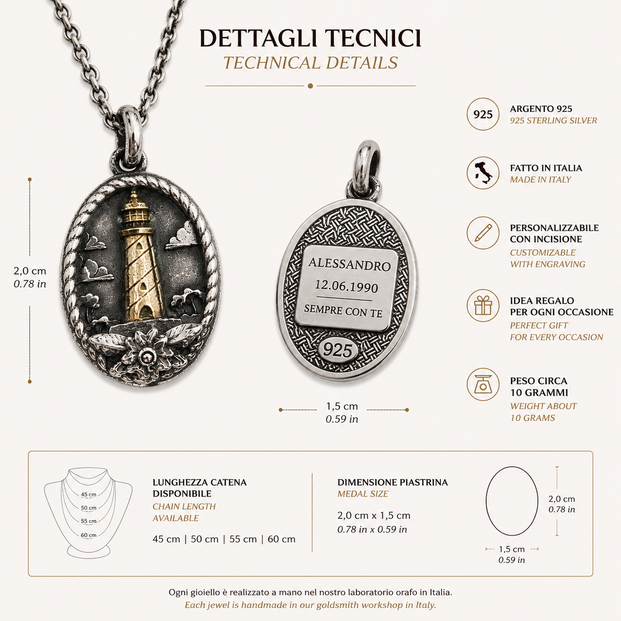 Collana Faro Personalizzata in Argento 925