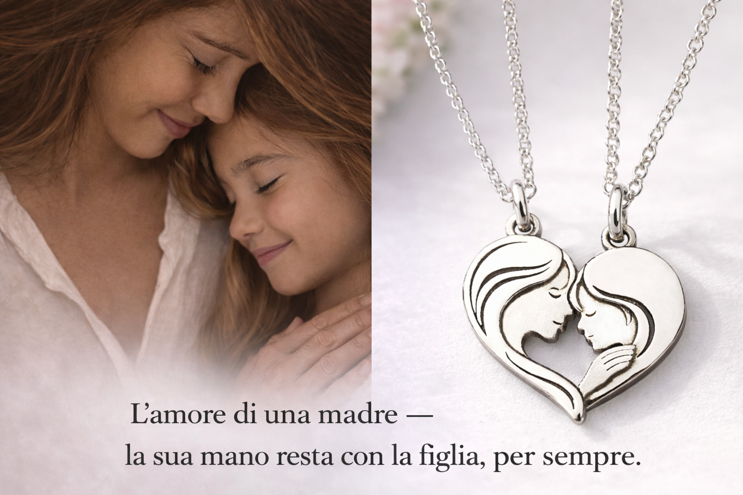 collana madre figlia simbolo amore eterno cuore protezione regalo emozionale donna mamma figlia
