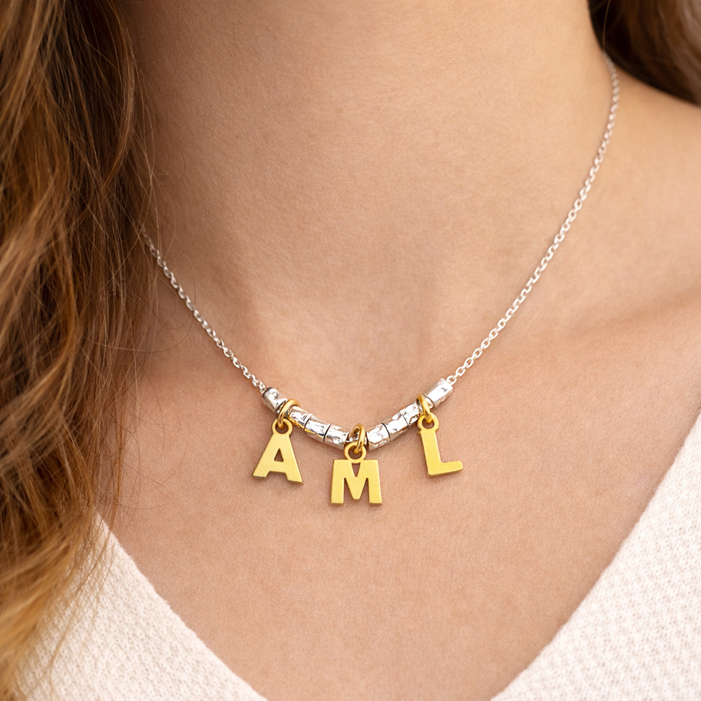 collana iniziale argento personalizzata con lettere nome