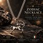 Collana zodiacale in argento Sterling 925 con ciondolo Sagittario, disponibile con tutti i 12 segni zodiacali, ViMon Gioielli.