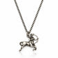 Collana segno zodiacale Sagittario in argento 925 brunito con catena grumetta da 2 mm, realizzata artigianalmente in Italia.
