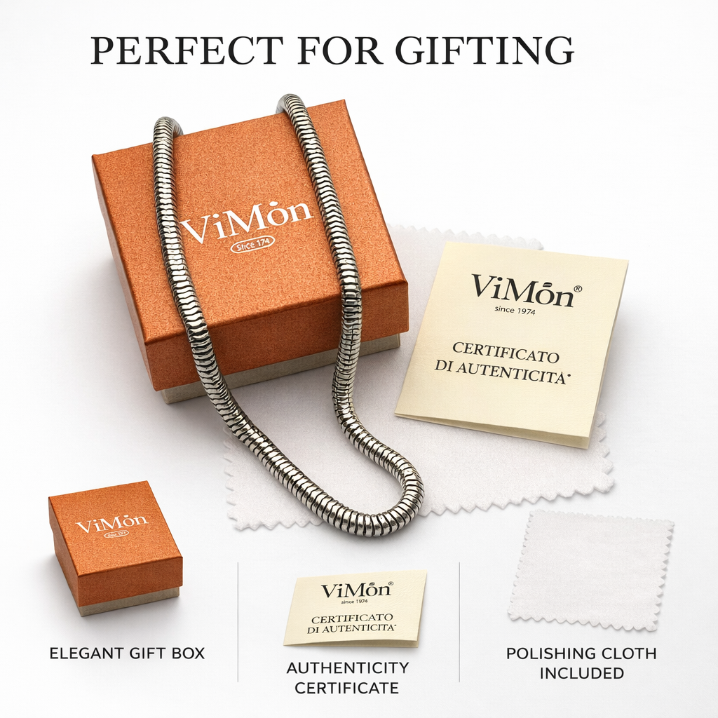 collana uomo argento 925 confezione regalo scatola vimòn certificato autenticità