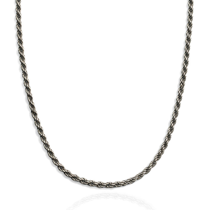 collana corda uomo argento 925 3 mm catena minimal made in italy
