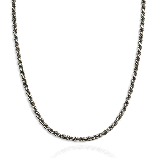 collana corda uomo argento 925 3 mm catena minimal made in italy