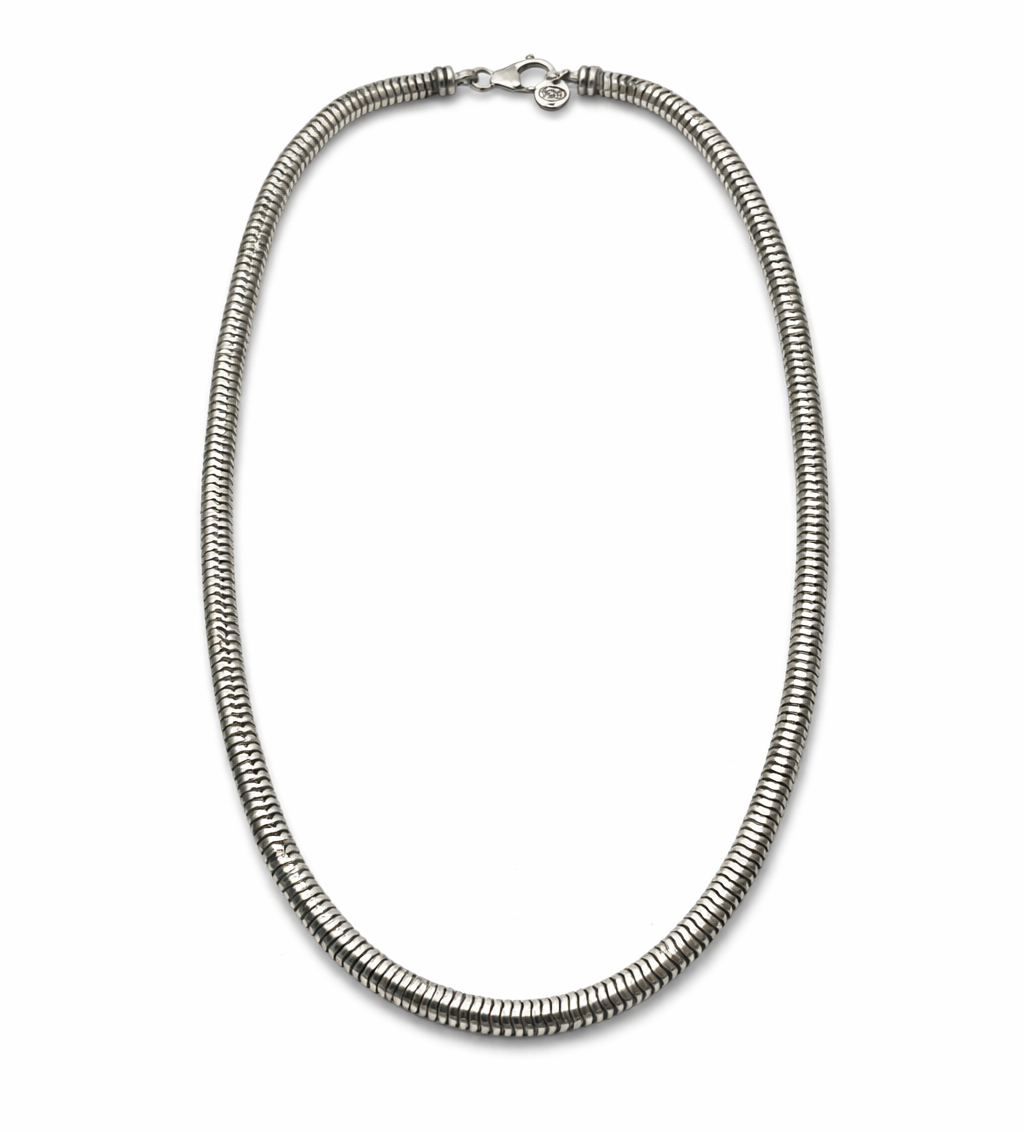 collana snake uomo argento 925 brunito catena 5 mm minimal made in italy