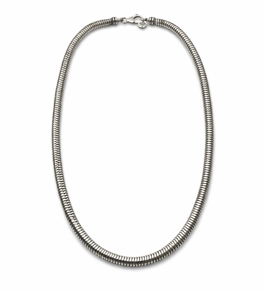 collana snake uomo argento 925 brunito catena 5 mm minimal made in italy