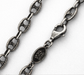 Dettaglio collana maglia marina argento 925 brunito catena nautica uomo