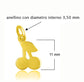Ciondolo ciliegie in Argento 925 placcato oro giallo con misure: altezza 11 mm e anellino diametro interno 3,50 mm.